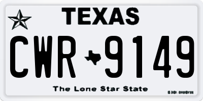 TX license plate CWR9149
