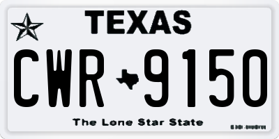 TX license plate CWR9150