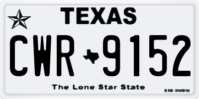 TX license plate CWR9152