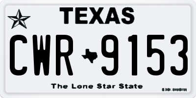 TX license plate CWR9153