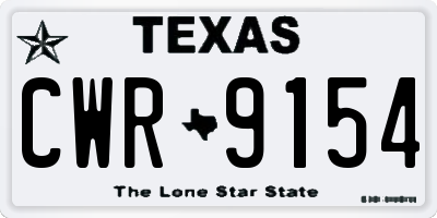 TX license plate CWR9154