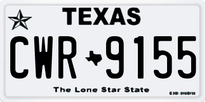 TX license plate CWR9155