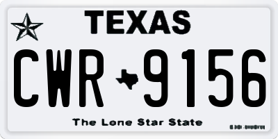 TX license plate CWR9156
