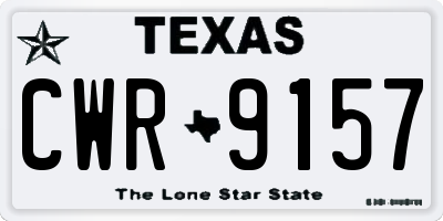 TX license plate CWR9157