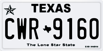 TX license plate CWR9160