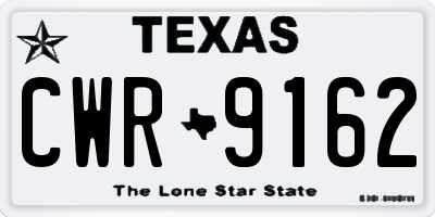TX license plate CWR9162