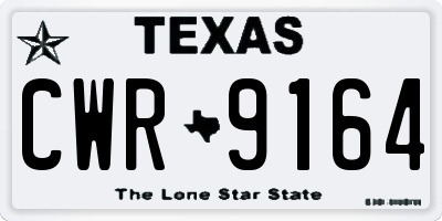 TX license plate CWR9164