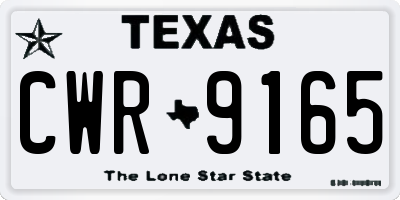TX license plate CWR9165