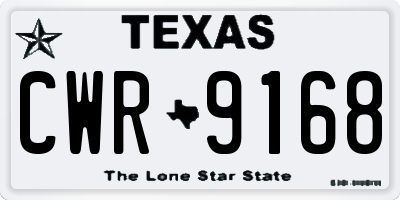 TX license plate CWR9168