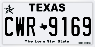 TX license plate CWR9169