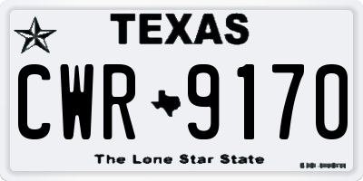 TX license plate CWR9170