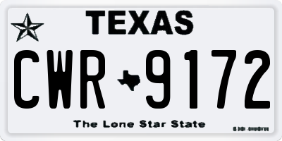 TX license plate CWR9172