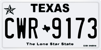 TX license plate CWR9173