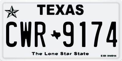 TX license plate CWR9174