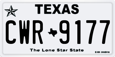 TX license plate CWR9177