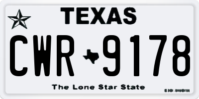 TX license plate CWR9178