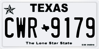TX license plate CWR9179