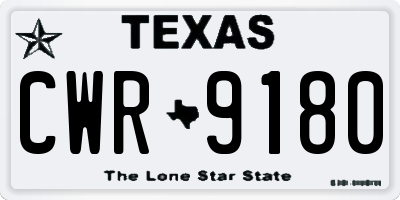 TX license plate CWR9180