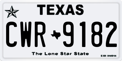TX license plate CWR9182