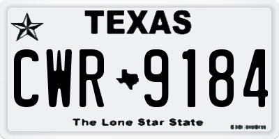 TX license plate CWR9184