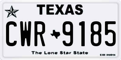 TX license plate CWR9185