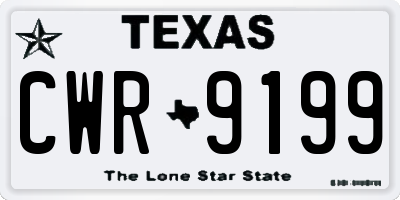 TX license plate CWR9199