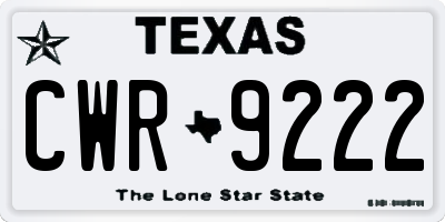 TX license plate CWR9222