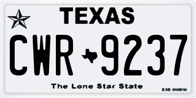 TX license plate CWR9237