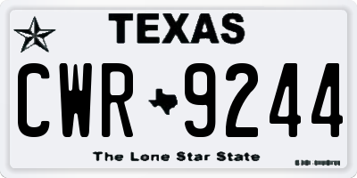 TX license plate CWR9244