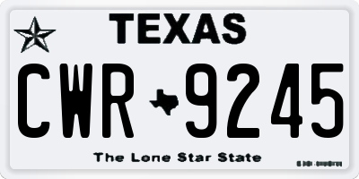TX license plate CWR9245