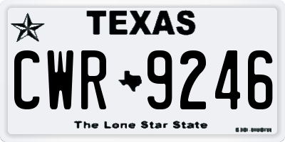 TX license plate CWR9246