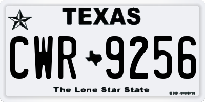TX license plate CWR9256