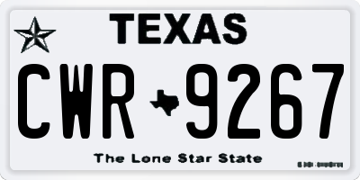 TX license plate CWR9267