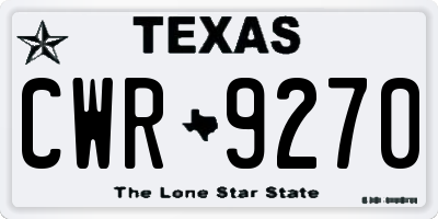 TX license plate CWR9270