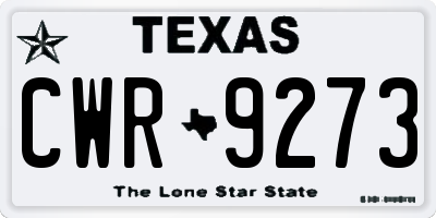 TX license plate CWR9273