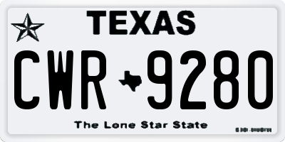TX license plate CWR9280