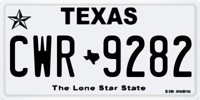 TX license plate CWR9282