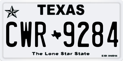 TX license plate CWR9284
