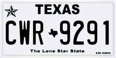 TX license plate CWR9291