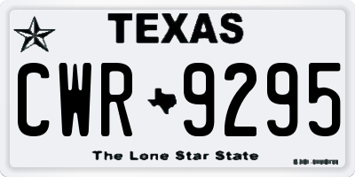 TX license plate CWR9295