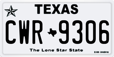 TX license plate CWR9306