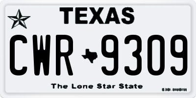 TX license plate CWR9309