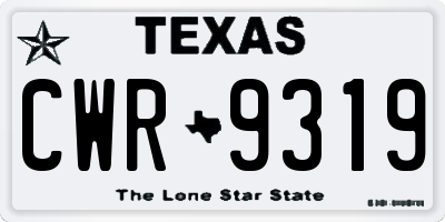 TX license plate CWR9319