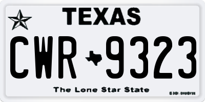 TX license plate CWR9323