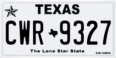 TX license plate CWR9327