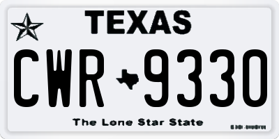 TX license plate CWR9330