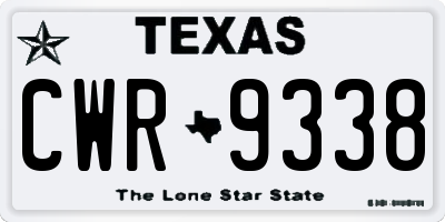 TX license plate CWR9338
