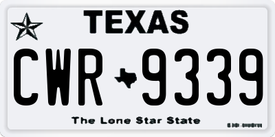 TX license plate CWR9339