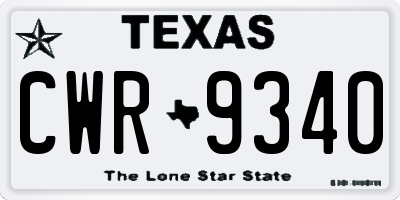 TX license plate CWR9340