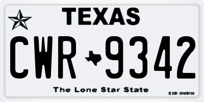 TX license plate CWR9342